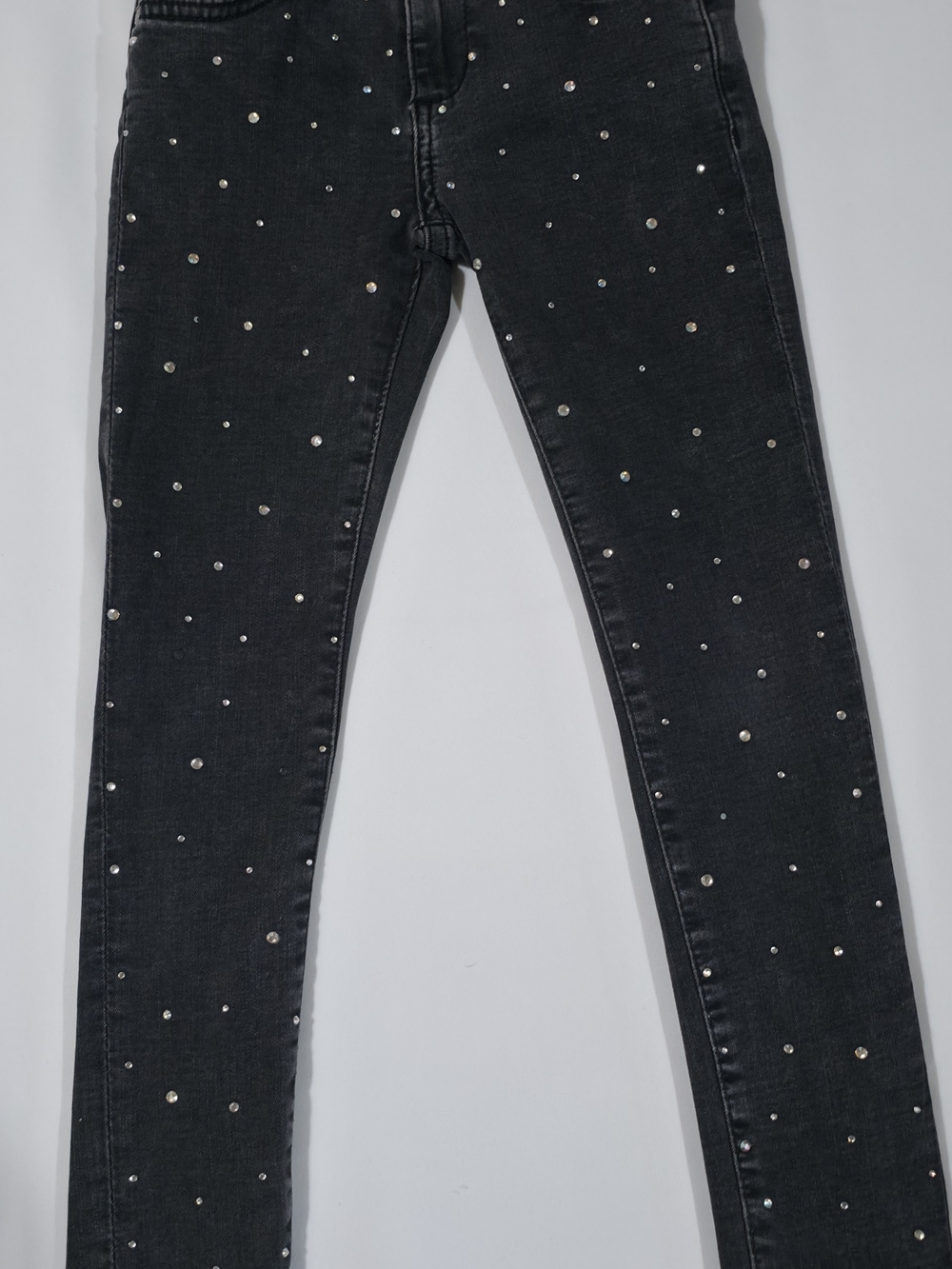 Guess Girls Black Skinny Jeans Rhinestone Studded Sparkle Size 7